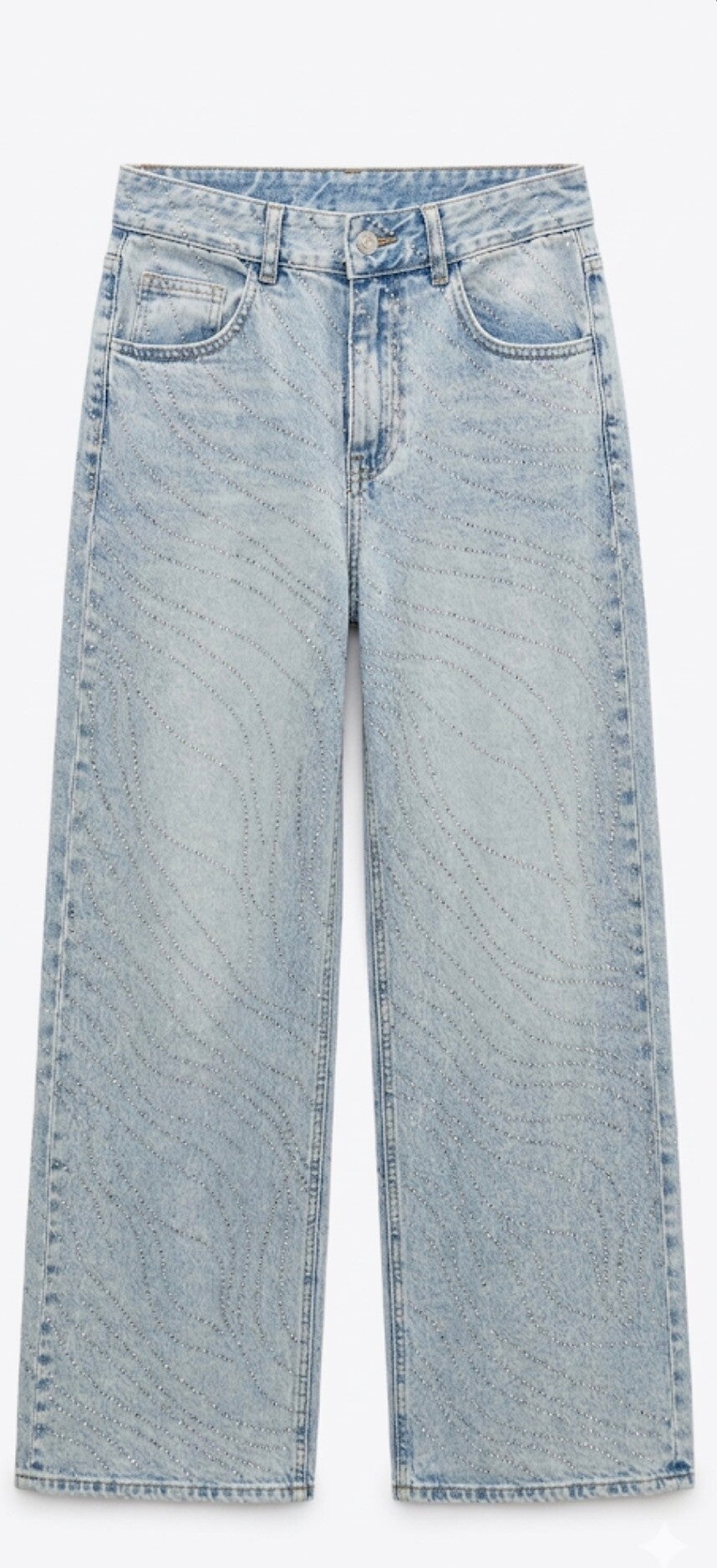 JEANS A PALAZZO CON BRILLANTINI