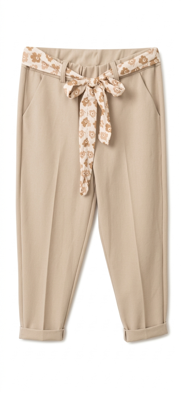 PANTALONE CON CINTURINA IN STOFFA