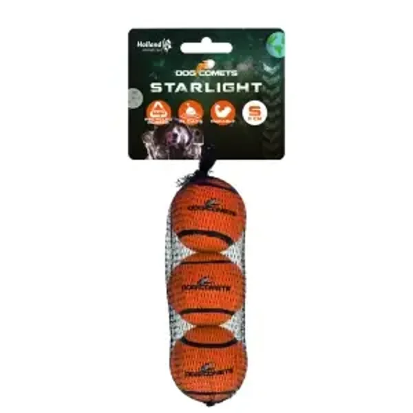 Dog Comets Starlight Tennisbal S Oranje (3-pack)