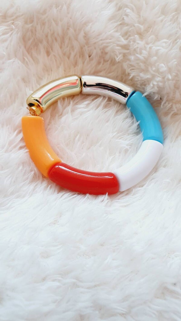 Acryl kralen tube armband // 11 mm