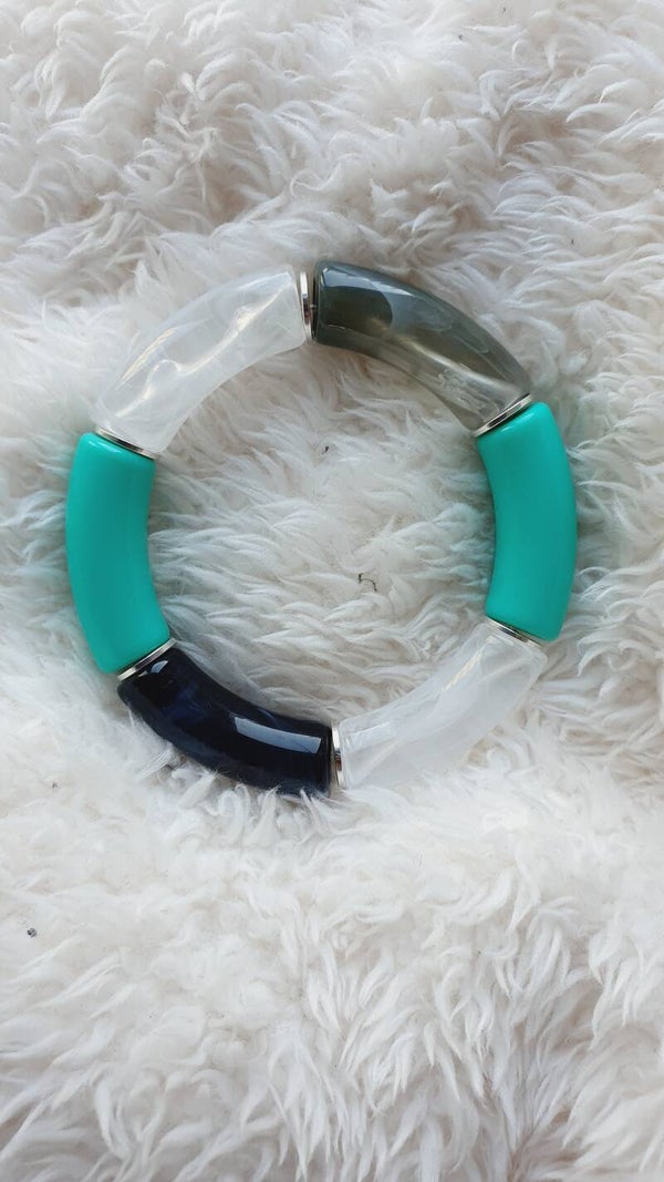 Acryl kralen tube armband // 11 mm
