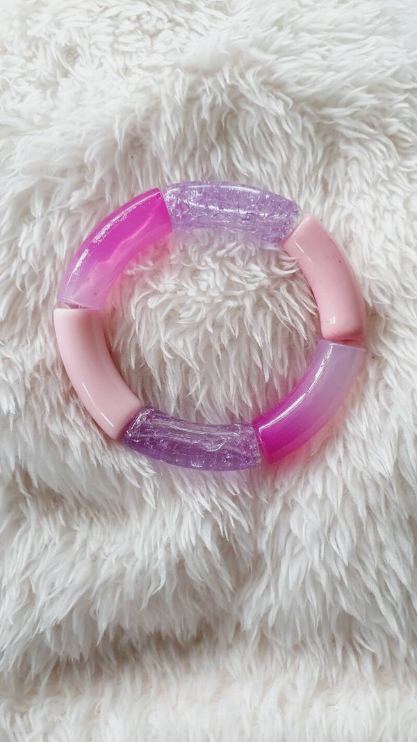 Armband acryl tube kralen // 11 mm