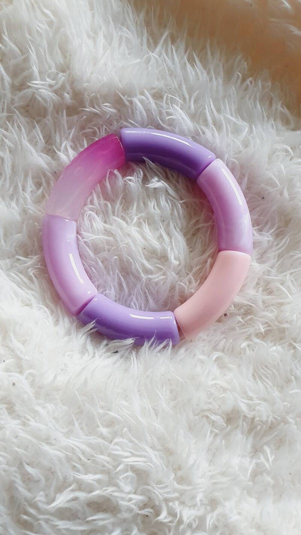 Armband acryl tube kralen // 11 mm