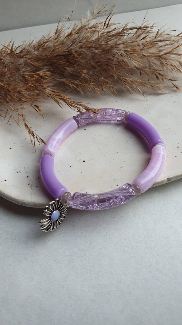 Armband acryl tube kralen // 8 mm