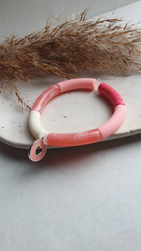 Armband acryl tube kralen // 8 mm
