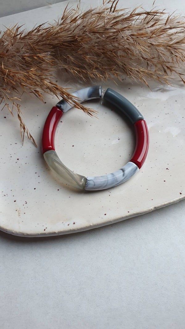 Armband acryl tube kralen // 8 mm