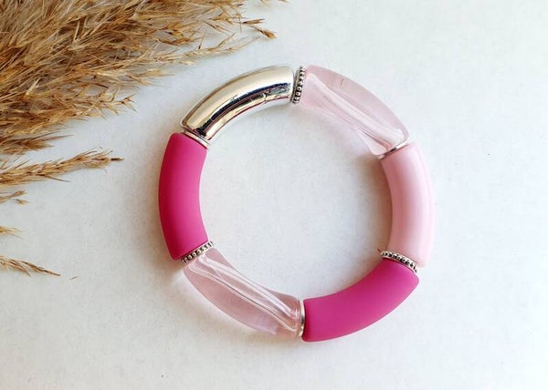 Acryl kralen tube armband // 11 mm