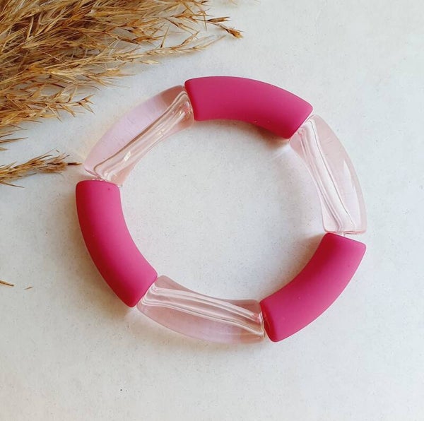 Acryl kralen tube armband // 11 mm