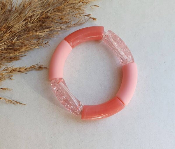Acryl kralen tube armband // 11 mm