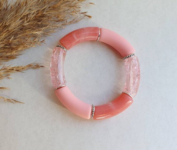 Acryl kralen tube armband // 11 mm
