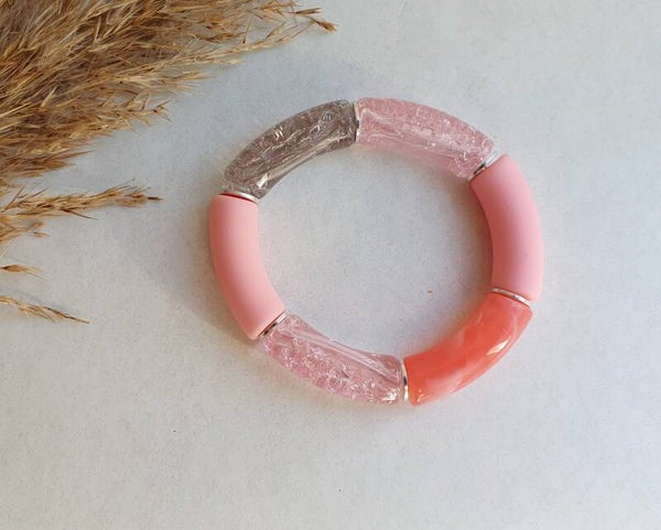 Acryl kralen tube armband // 11 mm