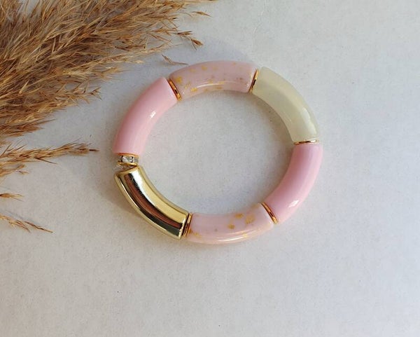 Acryl kralen tube armband // 11 mm