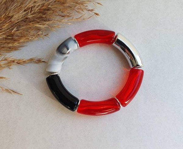 Acryl kralen tube armband // 11 mm
