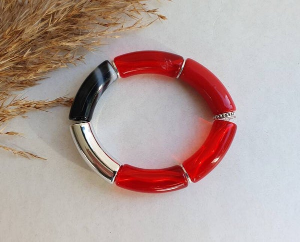 Acryl kralen tube armband // 11 mm