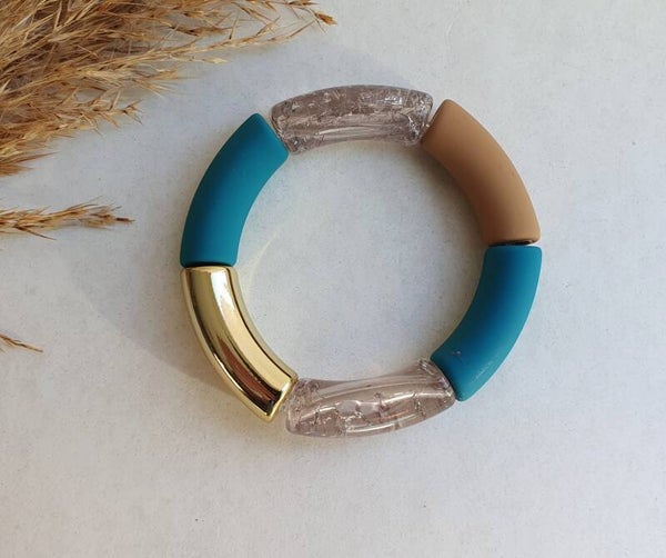 Acryl kralen tube armband // 11 mm