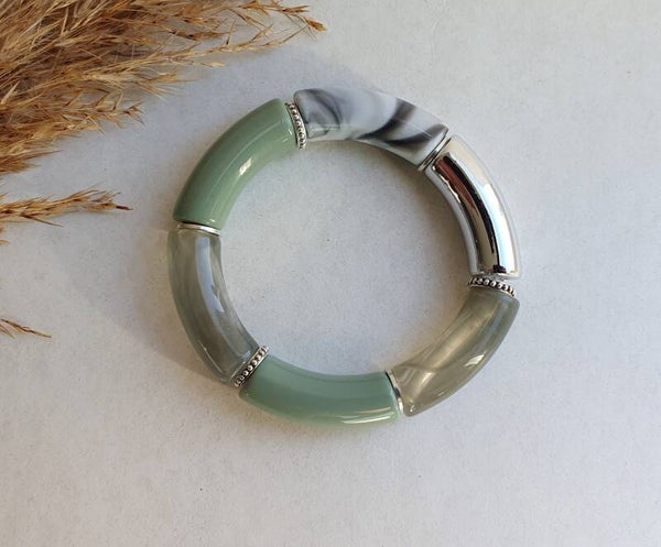 Acryl kralen tube armband // 11 mm