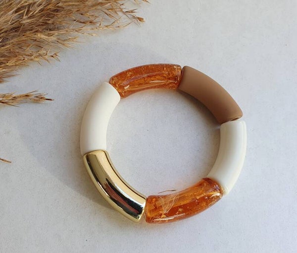Acryl kralen tube armband // 11 mm