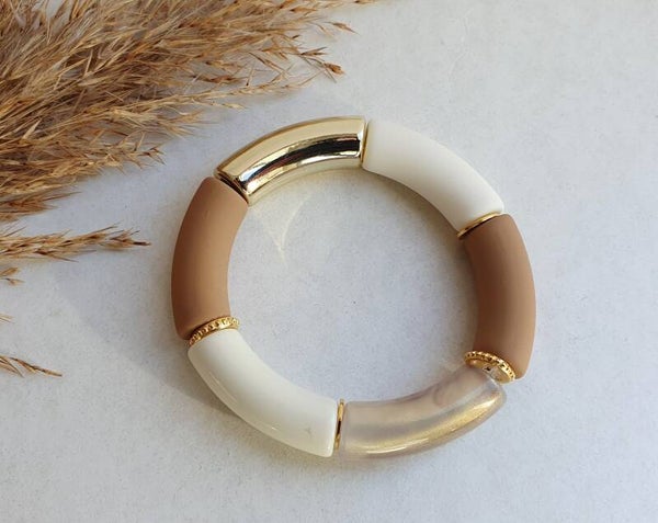 Acryl kralen tube armband // 11 mm