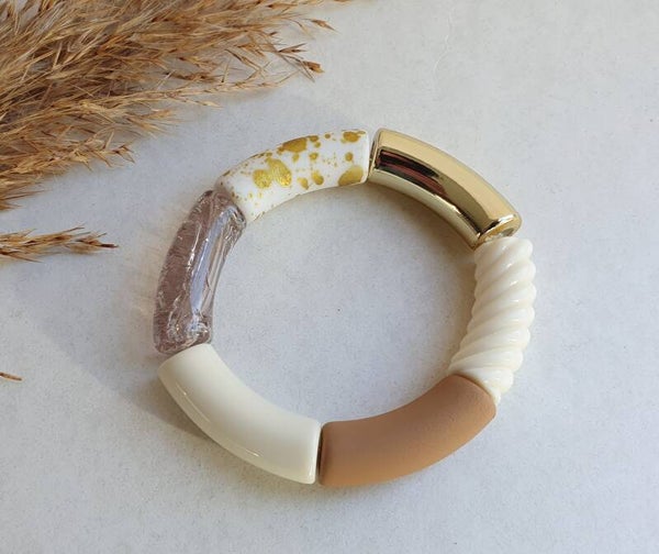 Acryl kralen tube armband // 11 mm