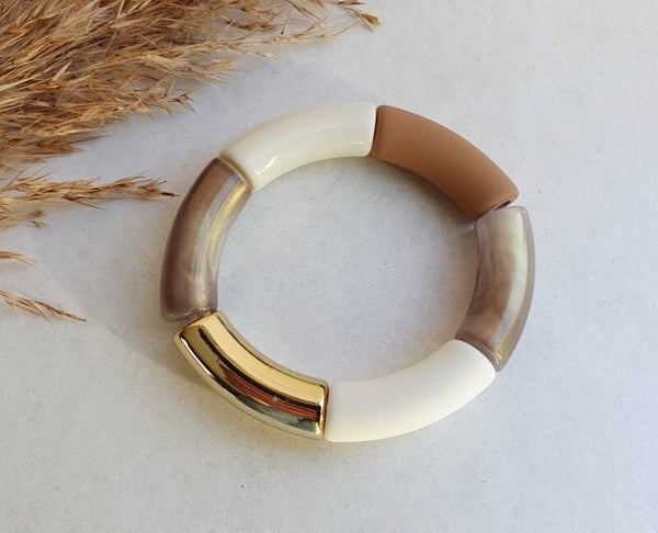 Acryl kralen tube armband // 11 mm