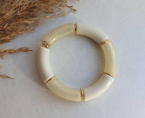 Acryl kralen tube armband // 11 mm