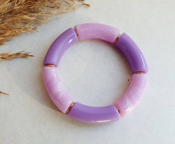 Acryl kralen tube armband // 11 mm