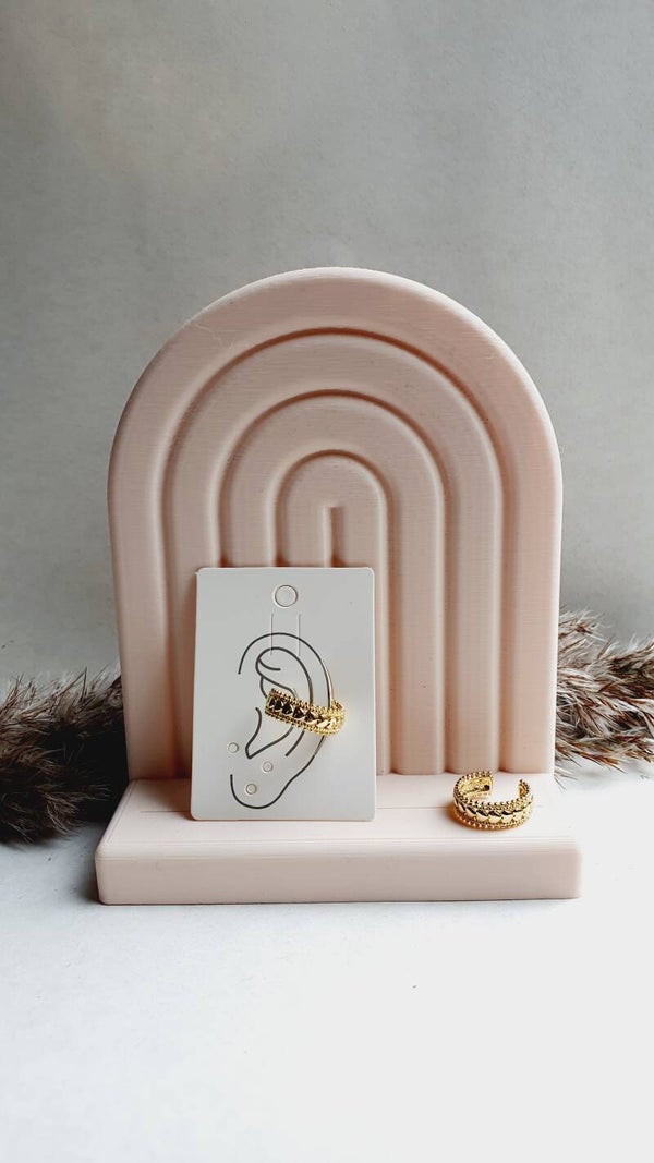 Ear cuff // roestvrij stalen (RVS) stainless steel oorbellen hart gold