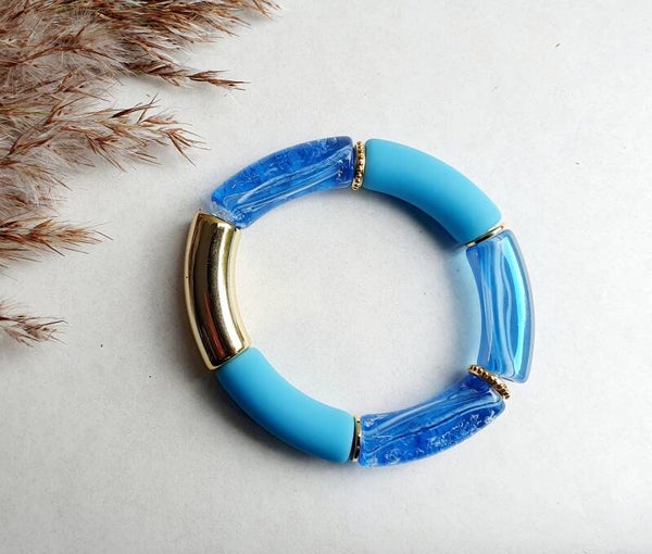 Acryl kralen tube armband // 11 mm