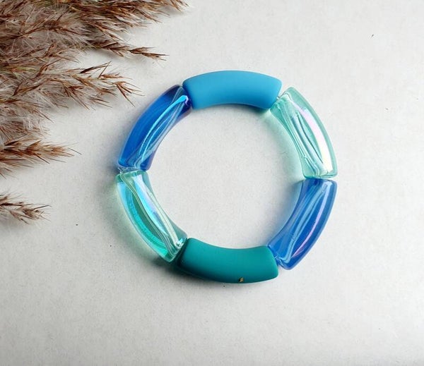 Acryl kralen tube armband // 11 mm