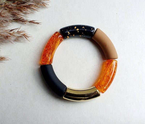 Acryl kralen tube armband // 11 mm