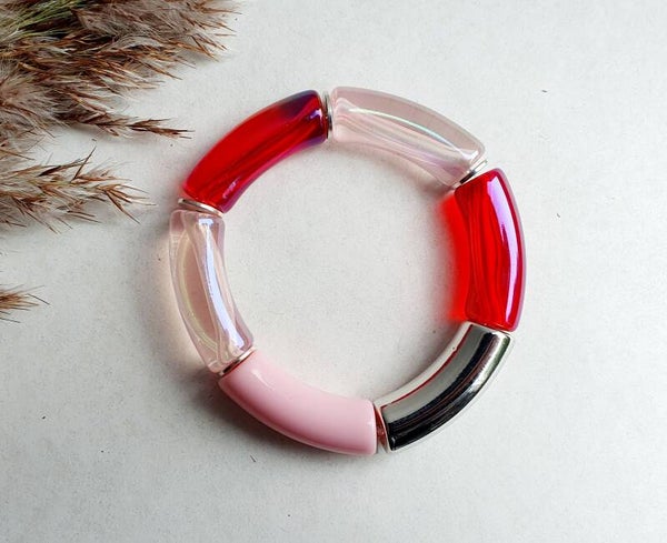Acryl kralen tube armband // 11 mm