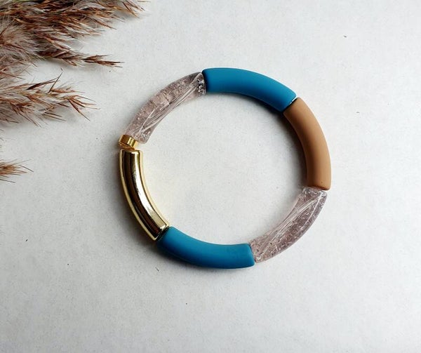 Armband acryl tube kralen // 8 mm