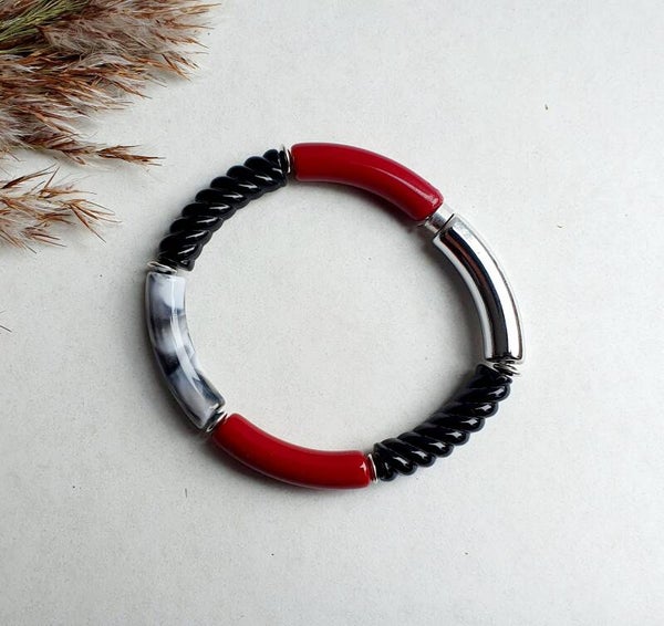 Armband acryl tube kralen // 8 mm