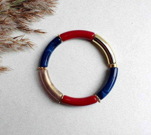 Armband acryl tube kralen // 8 mm