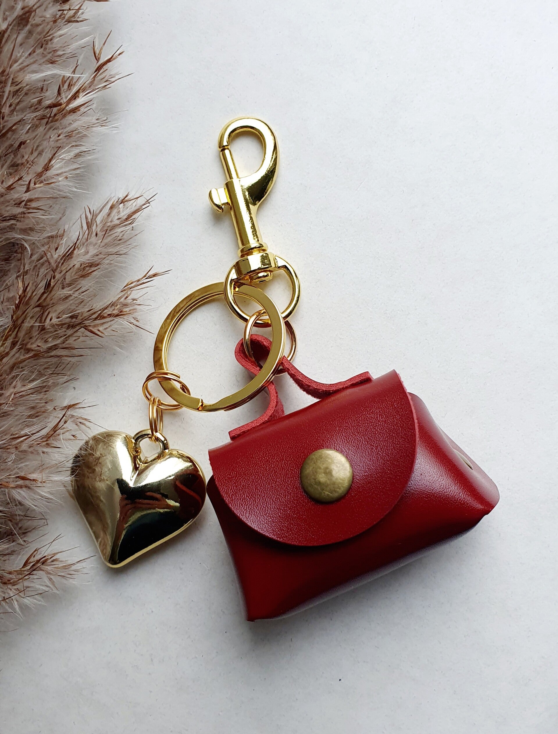 Sleutelhanger // tasje bordeauxrood