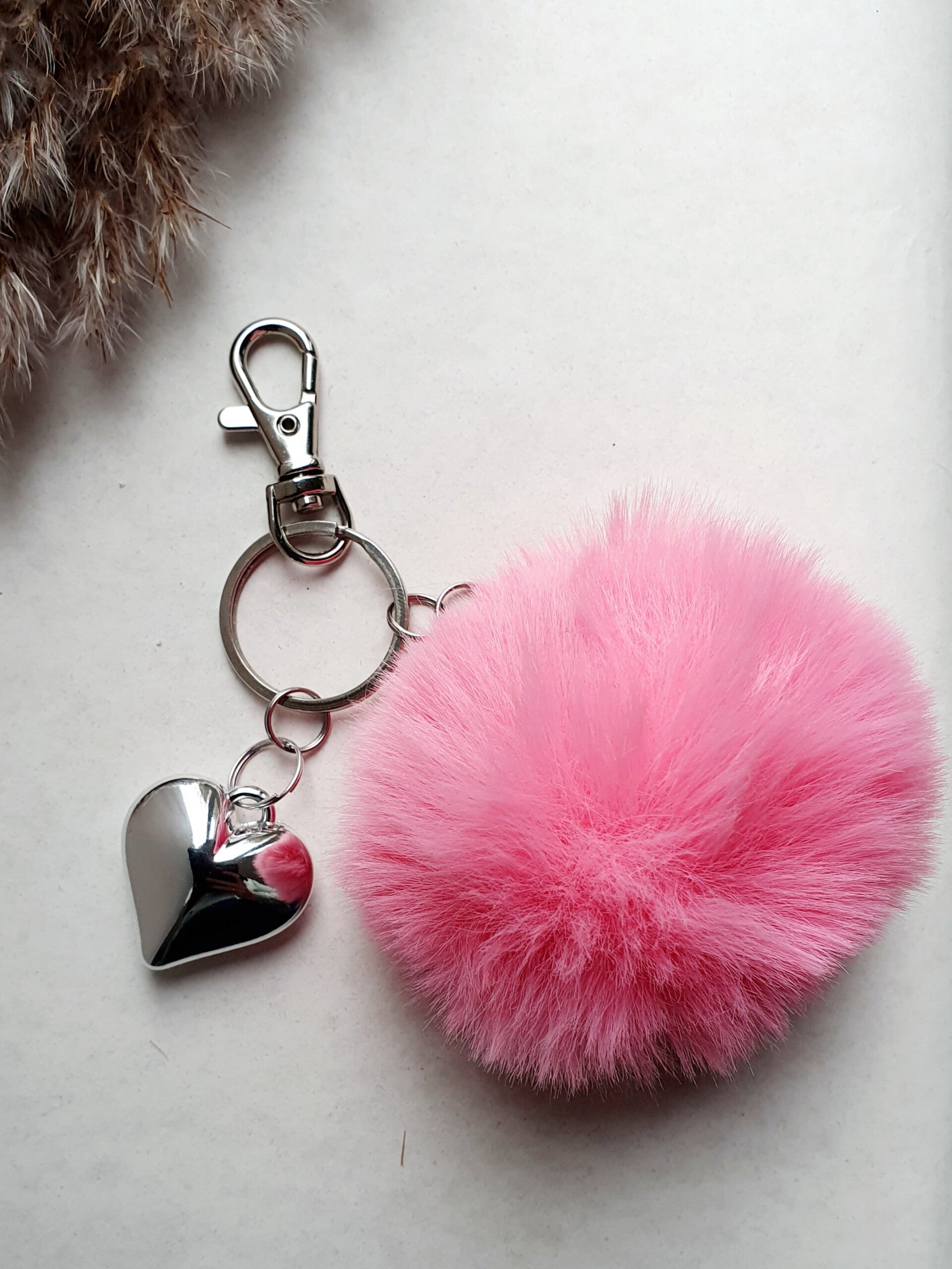 Sleutelhanger // roze fluffy