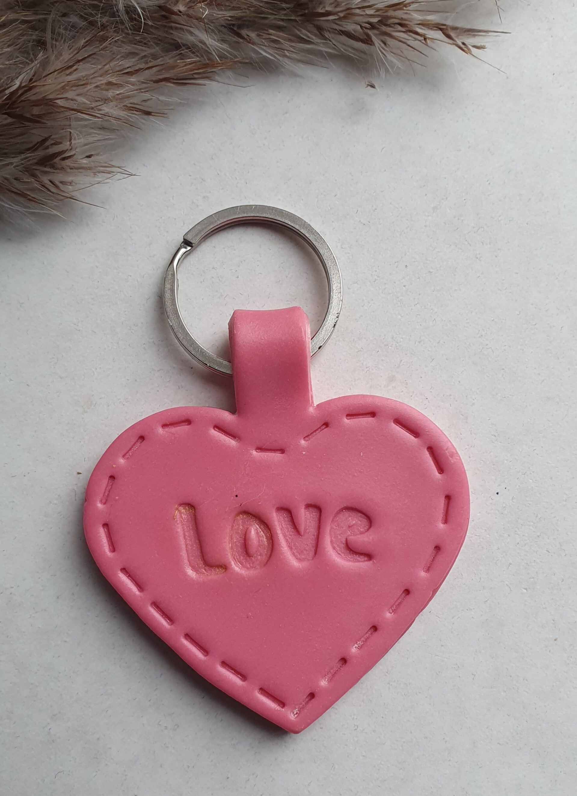 Sleutelhanger hart // lichtroze