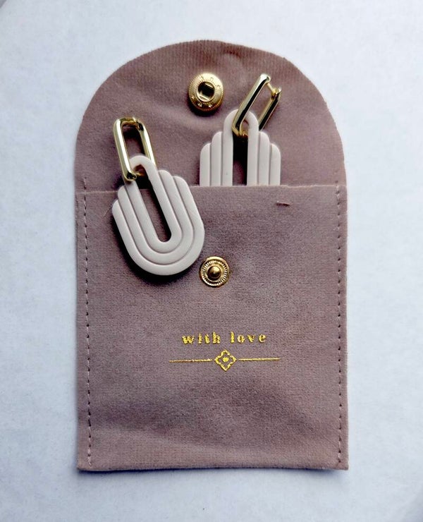 Sieraad zakje "with love" // brown-gold