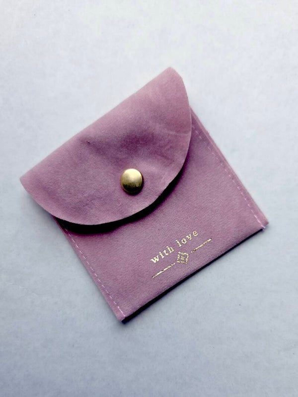 Sieraad zakje "with love" // vintage pink-gold