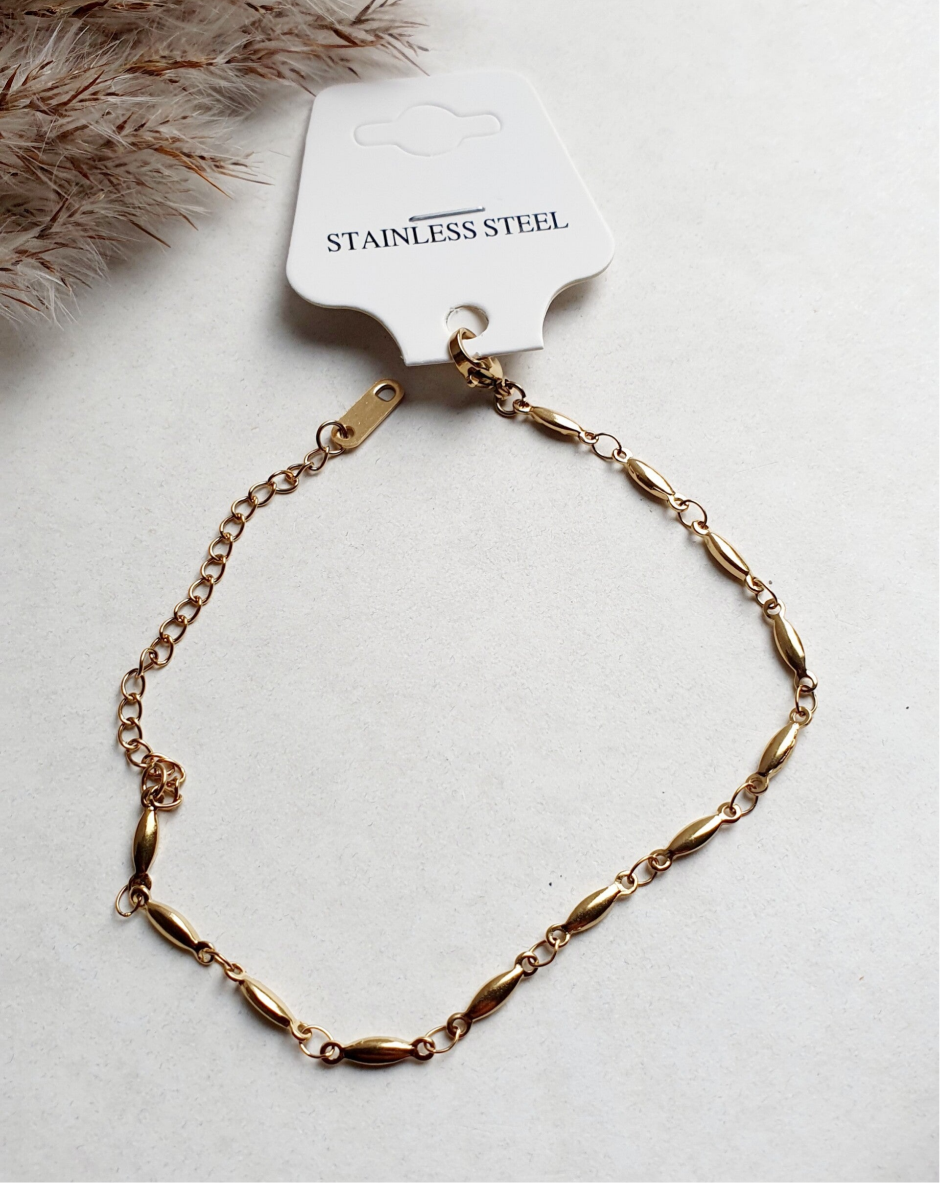 (RVS) Stainless steel armband // ovaal gold