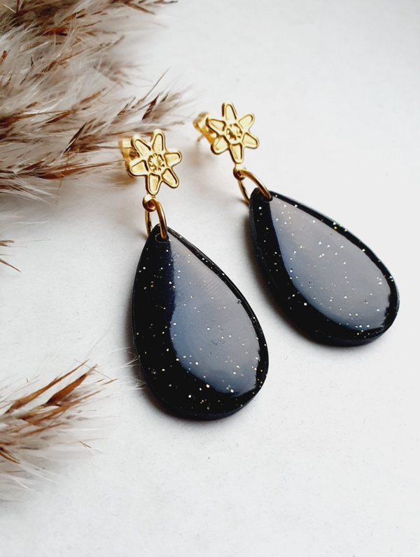 Sanne // zwart - goudglitters