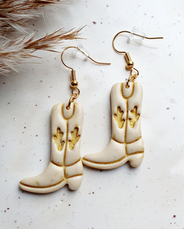 Cowboy boot // ecru - goud