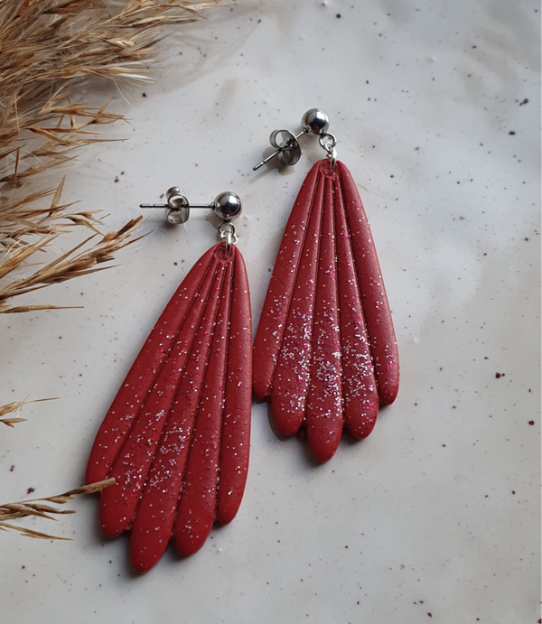 Linsey // rood - zilverglitters