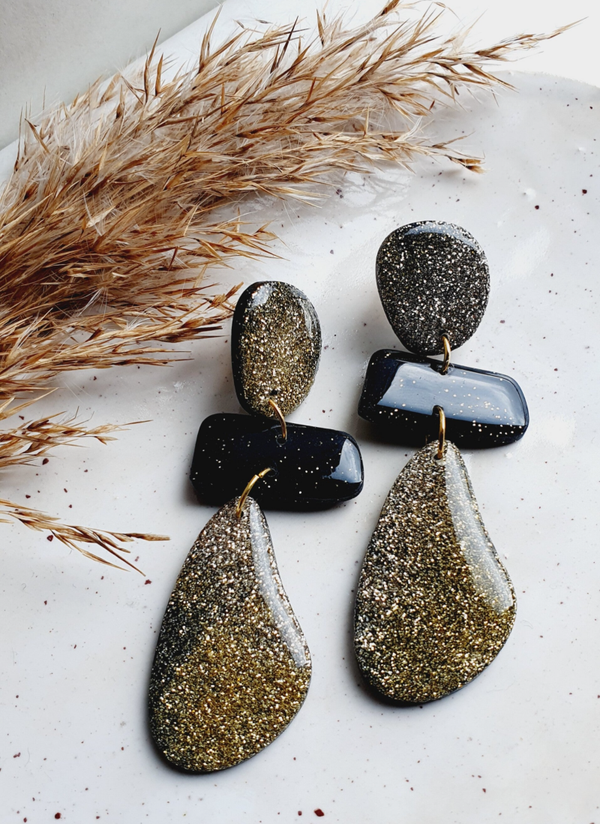 Aïsha // zwart - goudglitters