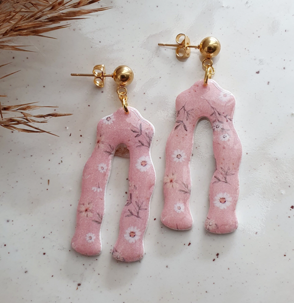 Cable Arch // zachtroze/peach-bloemenprint