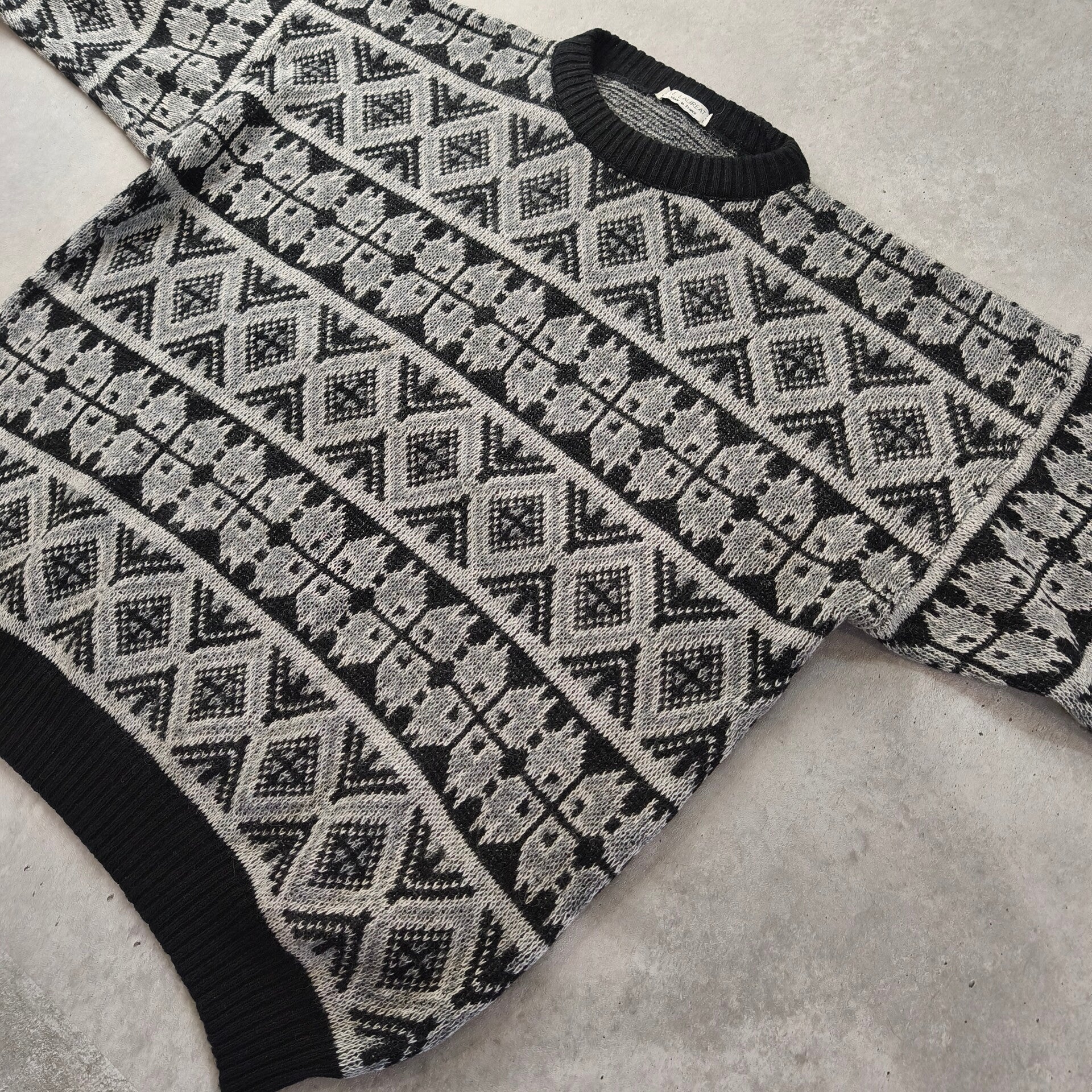 Pull Vintage Jacquard "Le Lauréat" - Made in France - Look rétro chicXL/2XL