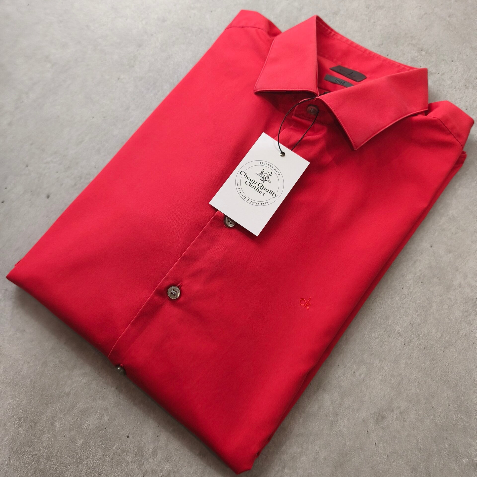 Chemise Calvin Klein Fitted - Rouge brique pâle- Taille L / XL