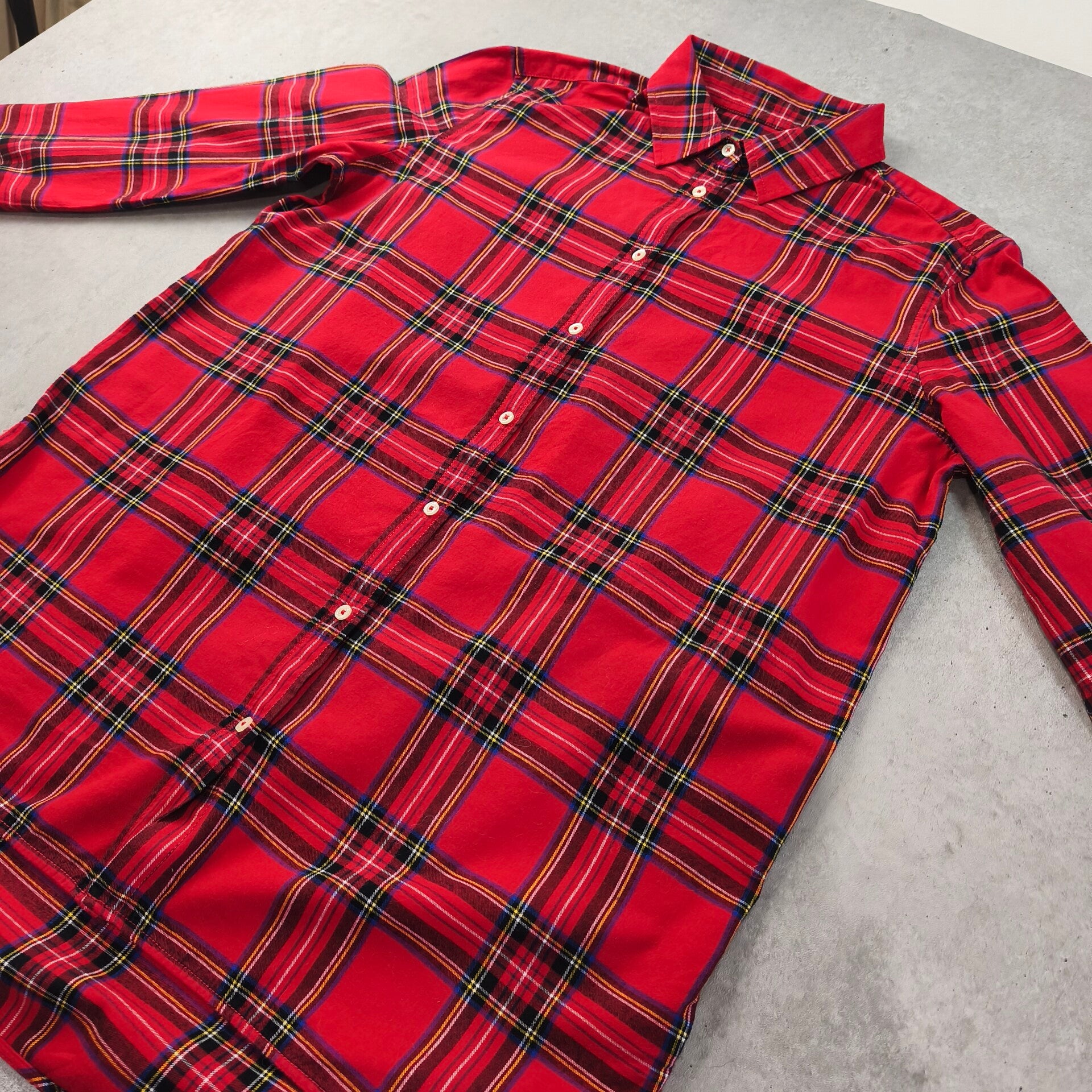 Chemise United colors of Benetton Rouge Tartan - Taille M oversize- Coton