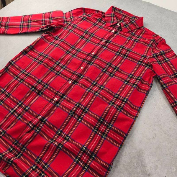 Chemise United colors of Benetton Rouge Tartan - Taille M oversize- Coton