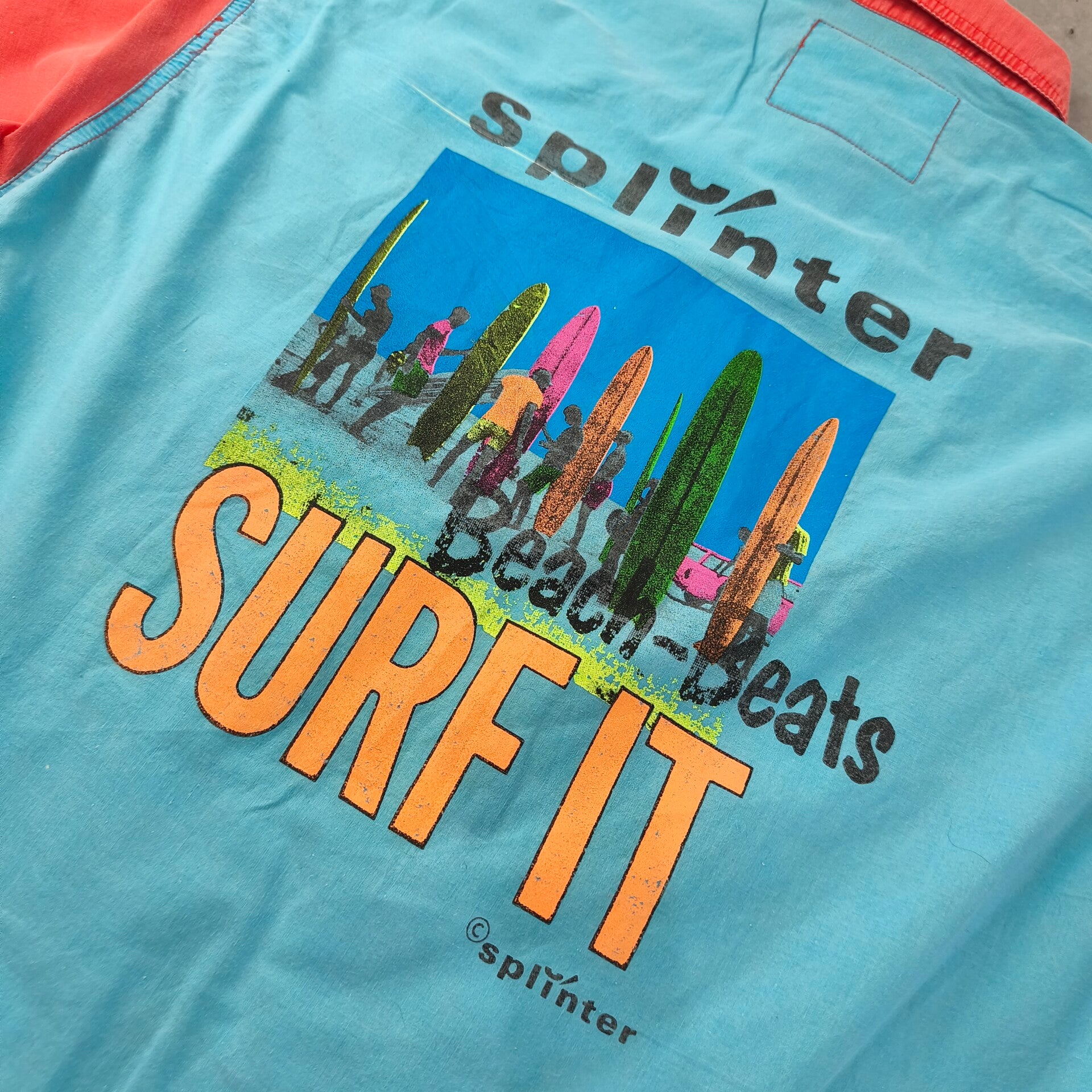 Chemise Vintage Splinter Surf It Color Block 80s 90s Oversize M/L
